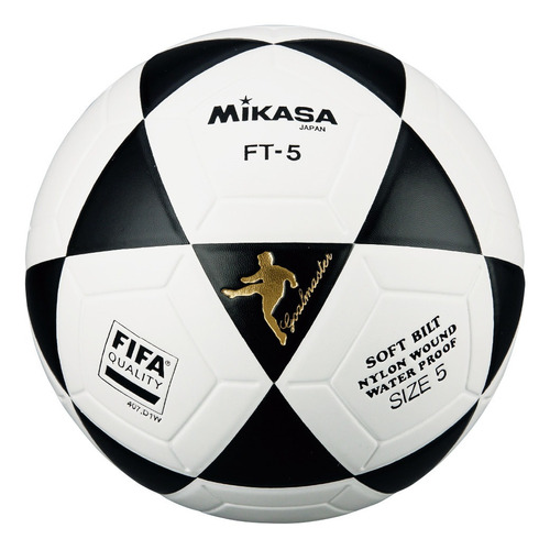 Pelota de fútbol Mikasa FT-5 nº 5 color blanco y negro