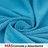 Toalla Microfibra Set De 3 Fitnics 100x30 Ejercicio +estuche Color Azul/gris