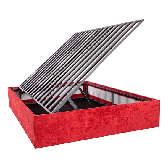 Base De Cama Closet Matrimonial Dormimundo Color Rojo