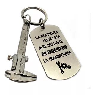 Llavero Con Frase Ingeniero Con Mini Vernier