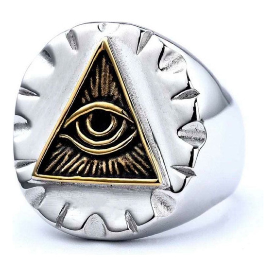 Anillo Clasic Modelo Iluminati Big Acero Inoxidable