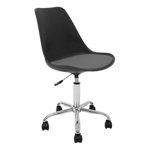 Silla Oficina Escritorio Pc Tulip Newmo Color Negro Asiento Gris Oscuro