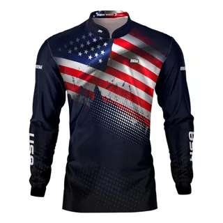 Camisa Camiseta De Pesca Masculina Estados Unidos Brk Uv50+