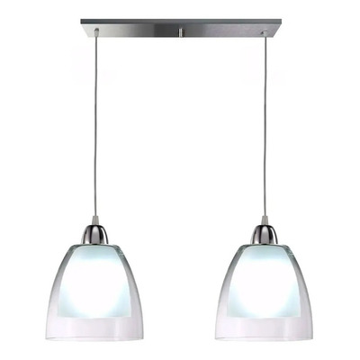 Lampara Colgante 2 Luces Vidrio Excelente Diseño Apto Led