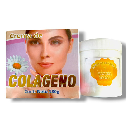 Kit Crema Colageno Aroma Violeta+ Concha Nacar Natural