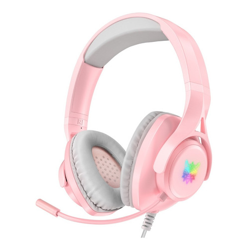 Audífonos Micrófono Gamer Onikuma X16 Rgb Multi Plataforma Color Rosa