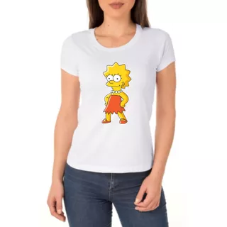 Camiseta Camisa Lisa Simpsons Desenho Tshirt Feminina