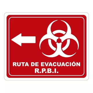 Señalamientos Seguridad Protección Civil Calibre 40 Color Ruta Evacuación Rpbi Izquierda