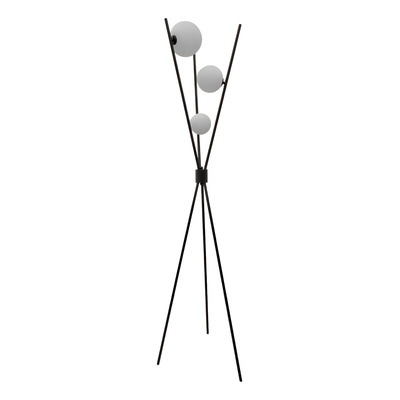 Lampara De Pie Luna Tripode Lp/lutp Opal 3xe27 Negro