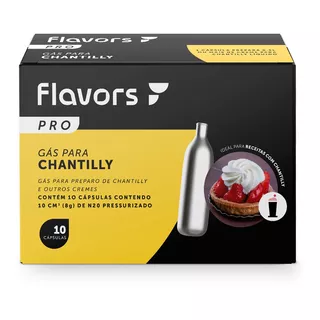 Capsulas De Gás Sifão Chantilly N20 C/ 10 Unidades Flavors