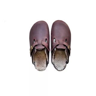 Zapatos Sandalias Suecos Corderito Birken Cuero Engrasado 