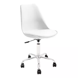 Silla Oficina Escritorio Pc Tulip Newmo Color Blanco Asiento Blanco