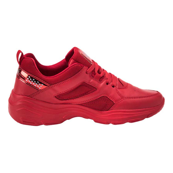 Tenis Casual Pink By Price Shoes Chunky Rojo Para Dama