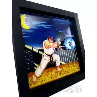 Cuadro Diorama 3d Madera Deco Retro Comic Games Anime Arcade