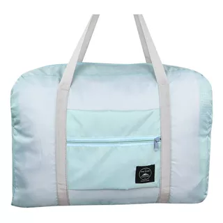 Bolso Impermeable De Viaje Plegable Almacenamiento Con Enganche Para Maleta Amplio Y Resistente Color Verde Agua