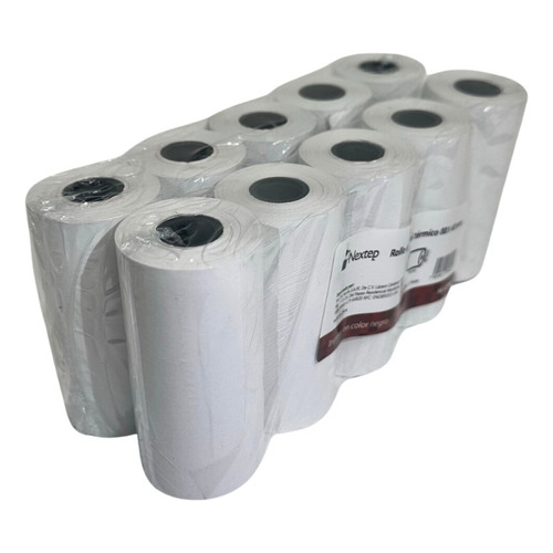 10 Rollos De Papel Termico Nextep Terminal Movil 80x40 Mm