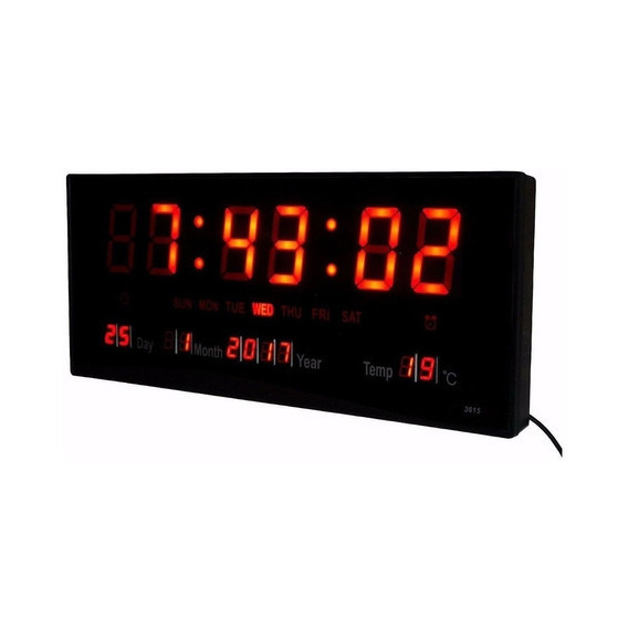 Reloj Digital Pared Led Fecha Temperatura / Electronicaroca