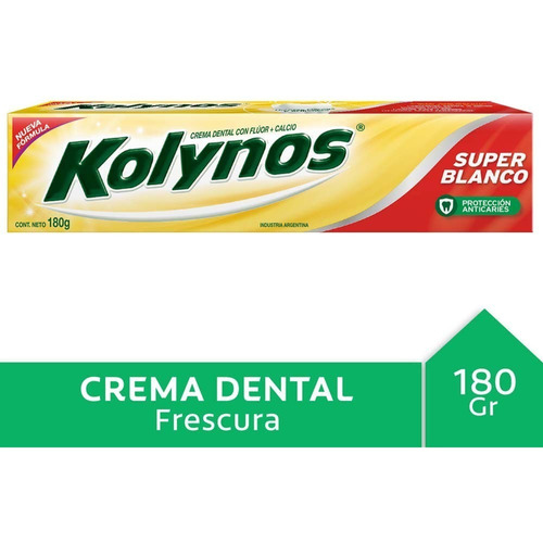 Crema Dental Kolynos Super Blanco Anticaries Con Calcio 180g