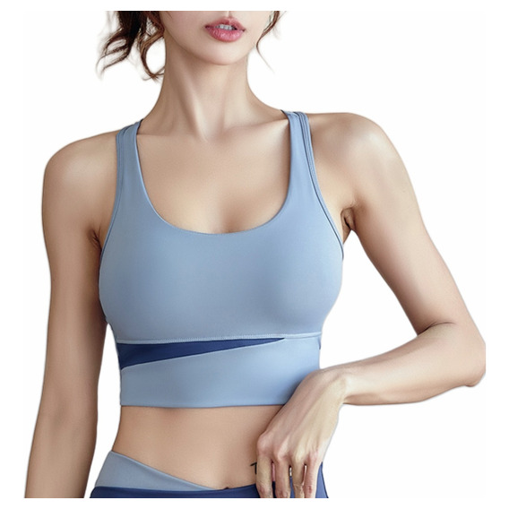 Top Deportivo Brasier De Yoga Con Tirantes Cortos Para Mujer