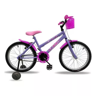 Bicicleta Infantil Feminina Com Rodinha Aro 20 Lilas 2024 Cor Violeta Tamanho Do Quadro 20
