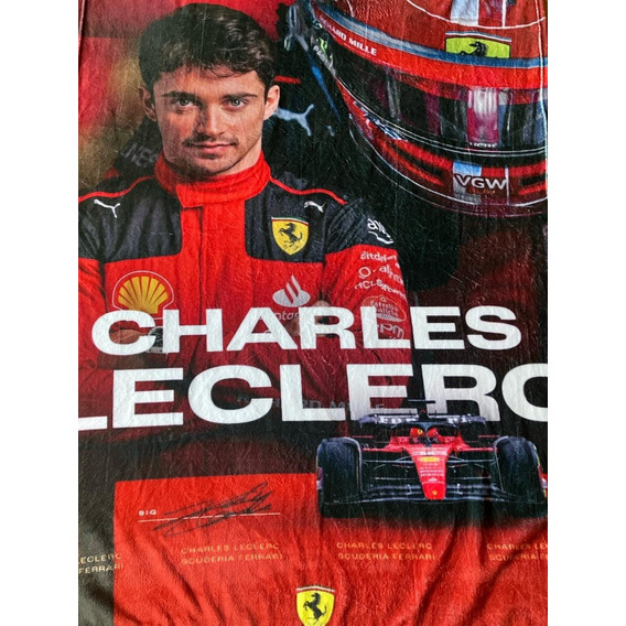 Frazada Cobija Charles Leclerc Individual Suave Formula 1 Color F1