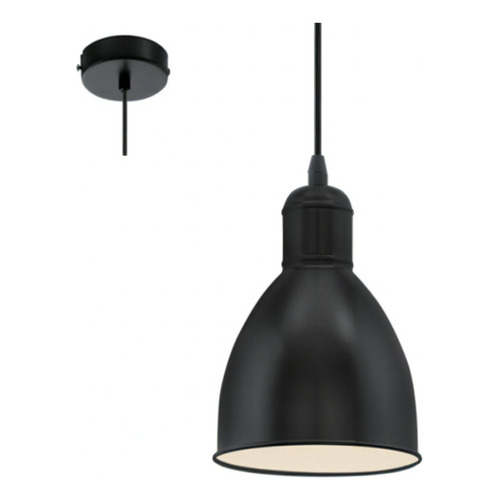 Colgante Campana Moderna Metal E27 Eglo Priddy LG Color Negro