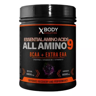 Aminoácido, El Mejor Recuperador Muscular All Amino9 Xbody Sabor Uva