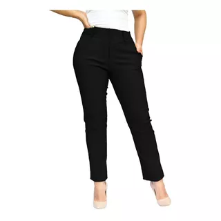 Pantalon Vestir Stretch Tiro Alto Oficina Platine Original