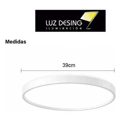 Aplique Plafón Led Orion Blanco 39cm Con Control Remoto Ld Blanco Interior