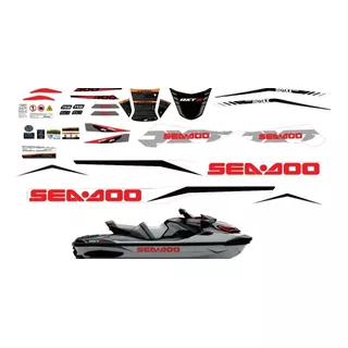 Kit Adesivos Jet Ski Sea Doo Rxt X 300 2018 Vermelho 