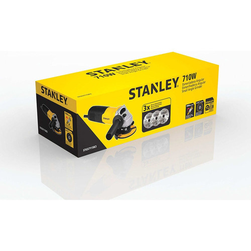 Amoladora Stanley Stgs7115k3 710w 115 Mm 3 Discos Diamantado Color Amarillo Frecuencia 50/60 Hz