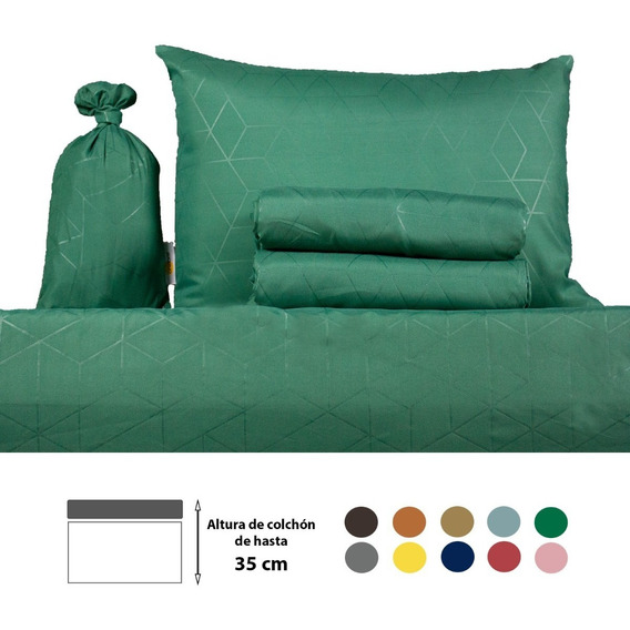 Sábanas King 2500 Hilos Tacto Suave Egipcio Premium Diseño de la tela Verde