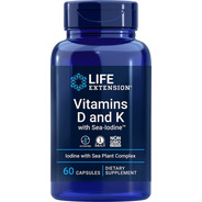 Vitamina D3 5.000 Ui + K2 Mk7 C/ Iodo Marinho Life Extension