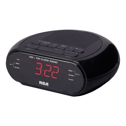 Radio Reloj Fm Despertador Rc205 Color Negro