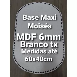 Base Maxi Crochê Moisés Cesto Mdf Branco Tx 6mm Até 60x40cm