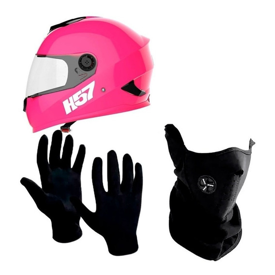 Casco Motos Integral Halcon H57 + Cuello + Guantes Fas Motos