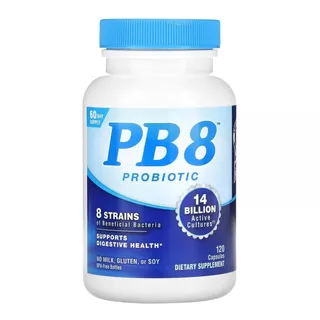 Probióticos Pb8 14 Bilhões De Cepas  Resistentes 120 Cáps Nutrition Now