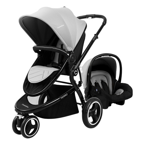 Coche de 3 ruedas Carestino Jogger Ferro gris claro con chasis color negro