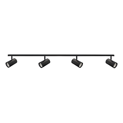 Riel 2 Metros Con 4 Spot Mac Apto Led Gu10 Negro - Negro