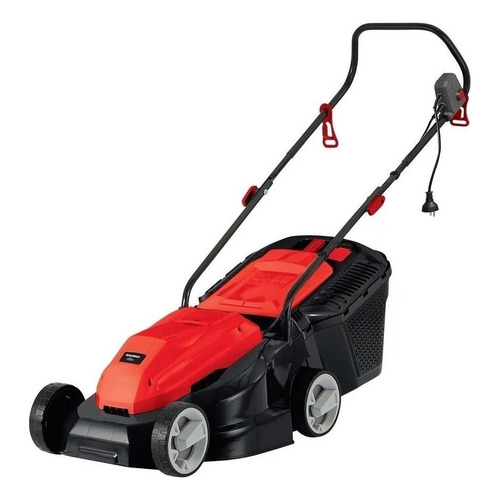 Cortadora de pasto eléctrica Gamma Máquinas G4945AR con bolsa recolectora de 1300W y 220V color negro/rojo