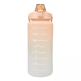 Termo Botella De Agua Motivacional Con Pitillo 2 Litros Color Rosado