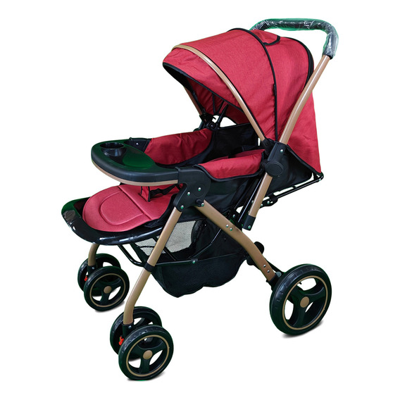 Coche Para Bebe Bambino Paseador Reversible Moises Plegable Color Rojo