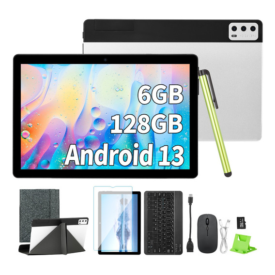 10.1 Inch Wifi Tablet 6+128gb Android 13 8 Núcleos Con Funda