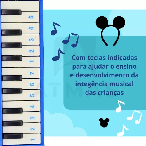 Brinquedo Teclado Infantil Música 22 Teclas Piano 21 Sons