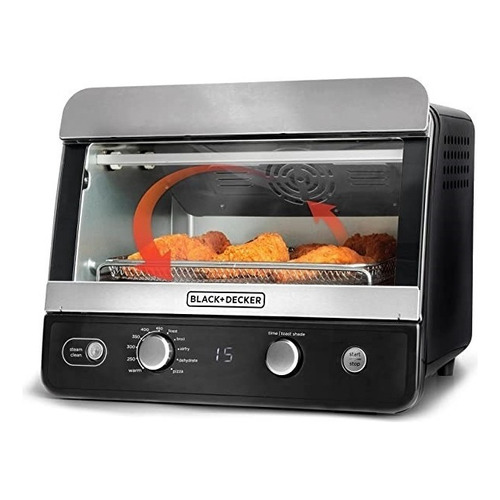 Horno Freidora De Aire Black And Decker Tod6020b 8 Funciones Color Negro