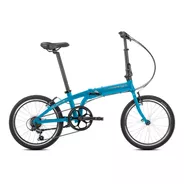 Bicicleta Urbana Plegable Tern Link A7 R20 Único Frenos V-brakes Cambio Shimano Tourney Color Matte Blue/silver Con Pie De Apoyo  