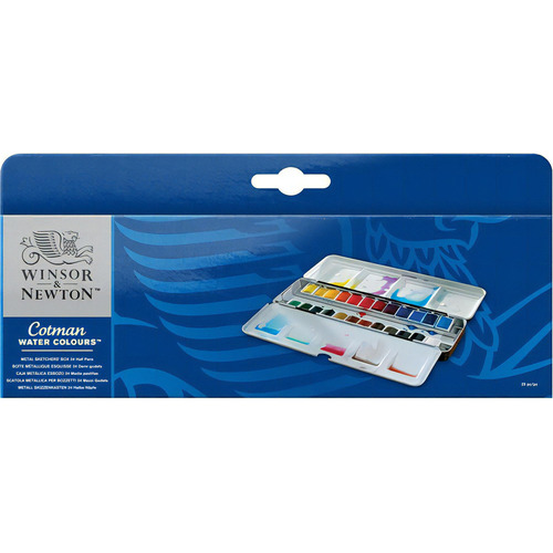 Lata Acuarelas Winsor & Newton Cotman Pastillas X24 Colores