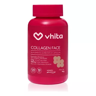 Collagen Face - Colágeno Verisol Ácido Hialurônico 120 Cáps