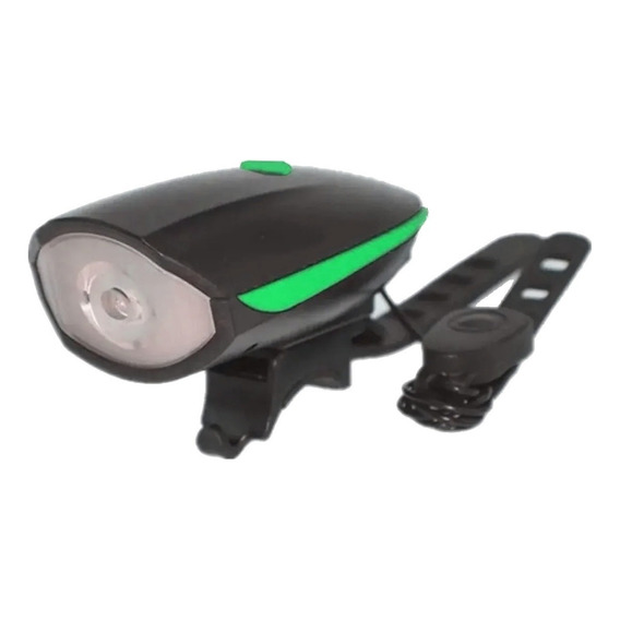 Luz Led Frontal Para Bicicleta Recargable De 250 Lumens Color Verde