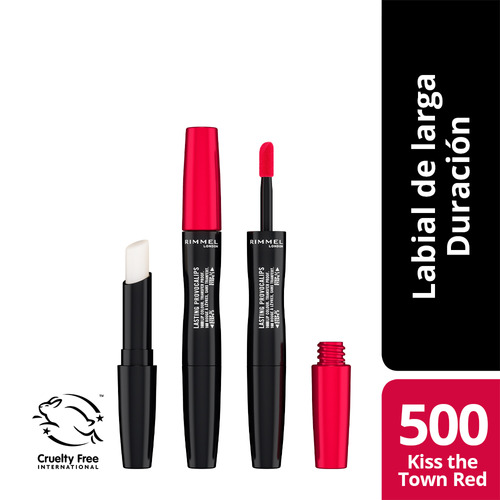 Rimmel Labial Líquido Lasting Provocalips Acabado Liso Color 500 Kiss The Town Red